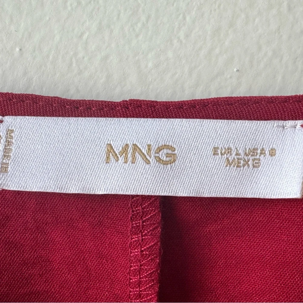 Mango Size 6 Elegant Figure Flattering Midi Burgundy Wine Maroon Tank Dress